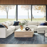 Living Room Square Coffee Table with White Marble Panel