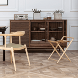 Sideboard Buffet Cabinet with Rolling Shutter Glass Door
