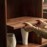 Sideboard Buffet Cabinet with Rolling Shutter Glass Door
