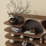 Creative Wooden Storage Display Rack Freestanding Book Shelf