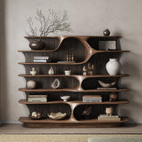 Creative Wooden Storage Display Rack Freestanding Book Shelf
