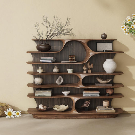 Creative Wooden Storage Display Rack Freestanding Book Shelf