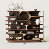 Creative Wooden Storage Display Rack Freestanding Book Shelf