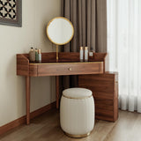 Glass Rock Panel Makeup Vanity with Integrated Storage Cabinet
