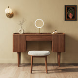 Mid-Century Wooden Makeup Vanity Set Dressing Table