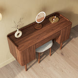 Mid-Century Wooden Makeup Vanity Set Dressing Table
