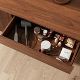 Mid-Century Wooden Makeup Vanity Set Dressing Table