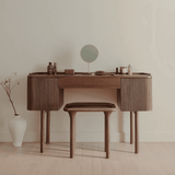 Symmetrical Aesthetic Wooden Makeup Vanity and Desk