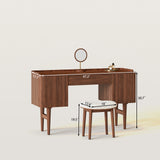 Mid-Century Wooden Makeup Vanity Set Dressing Table