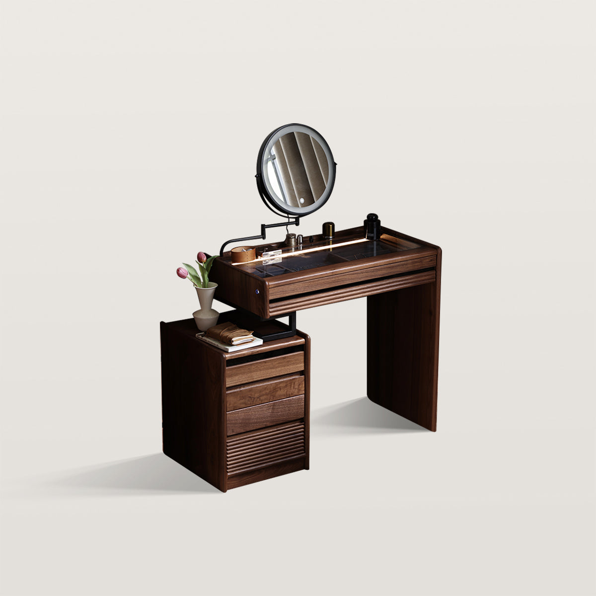 Makeup Vanity with Drawers and Rotatable Mirror
