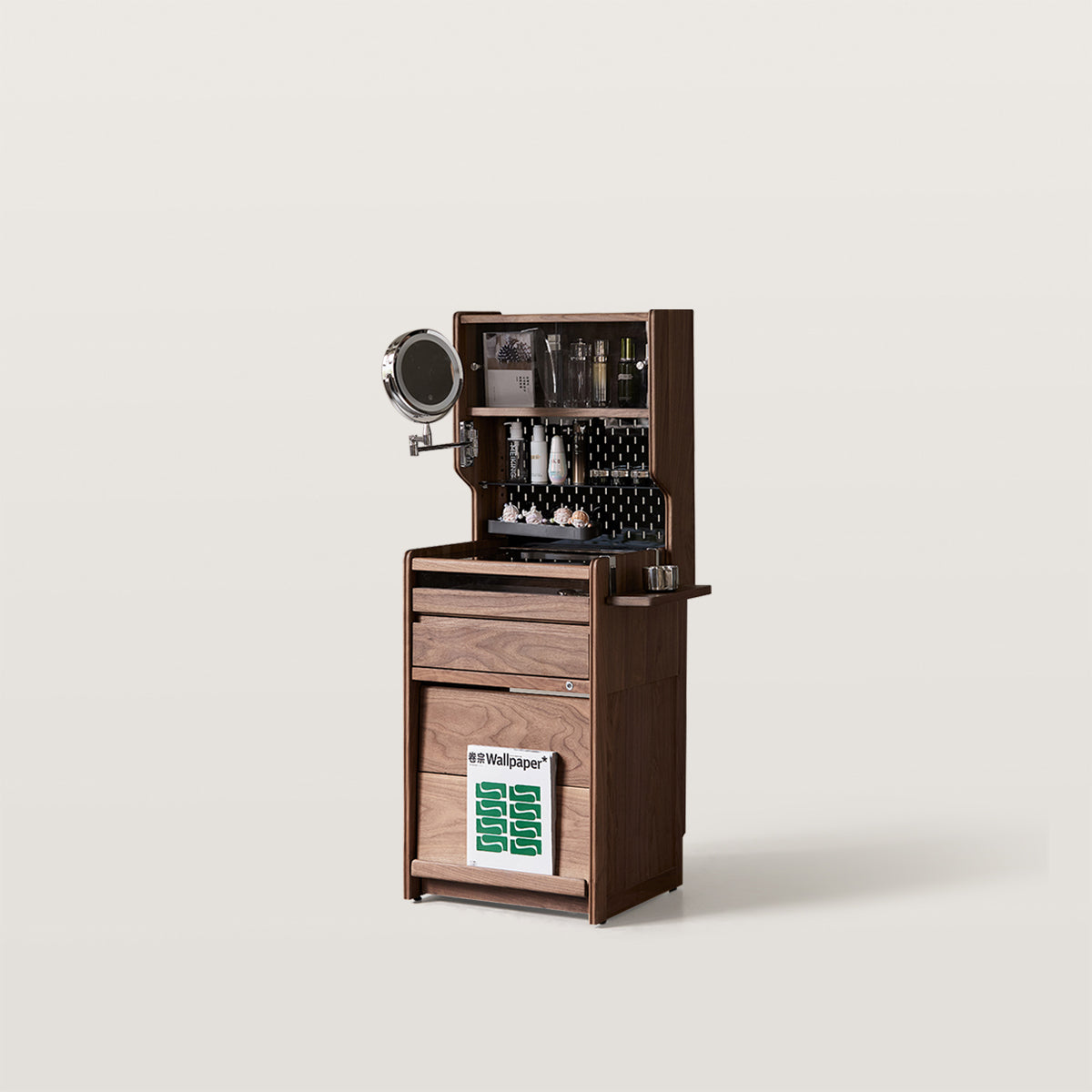 Mini Makeup Vanity Nightstand Storage Cabinet