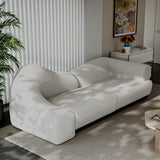Living Room Lamb Wool Shaped Curved Sofa Bed