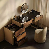 Light Luxury Makup Vanity with Saddle Leather Finish