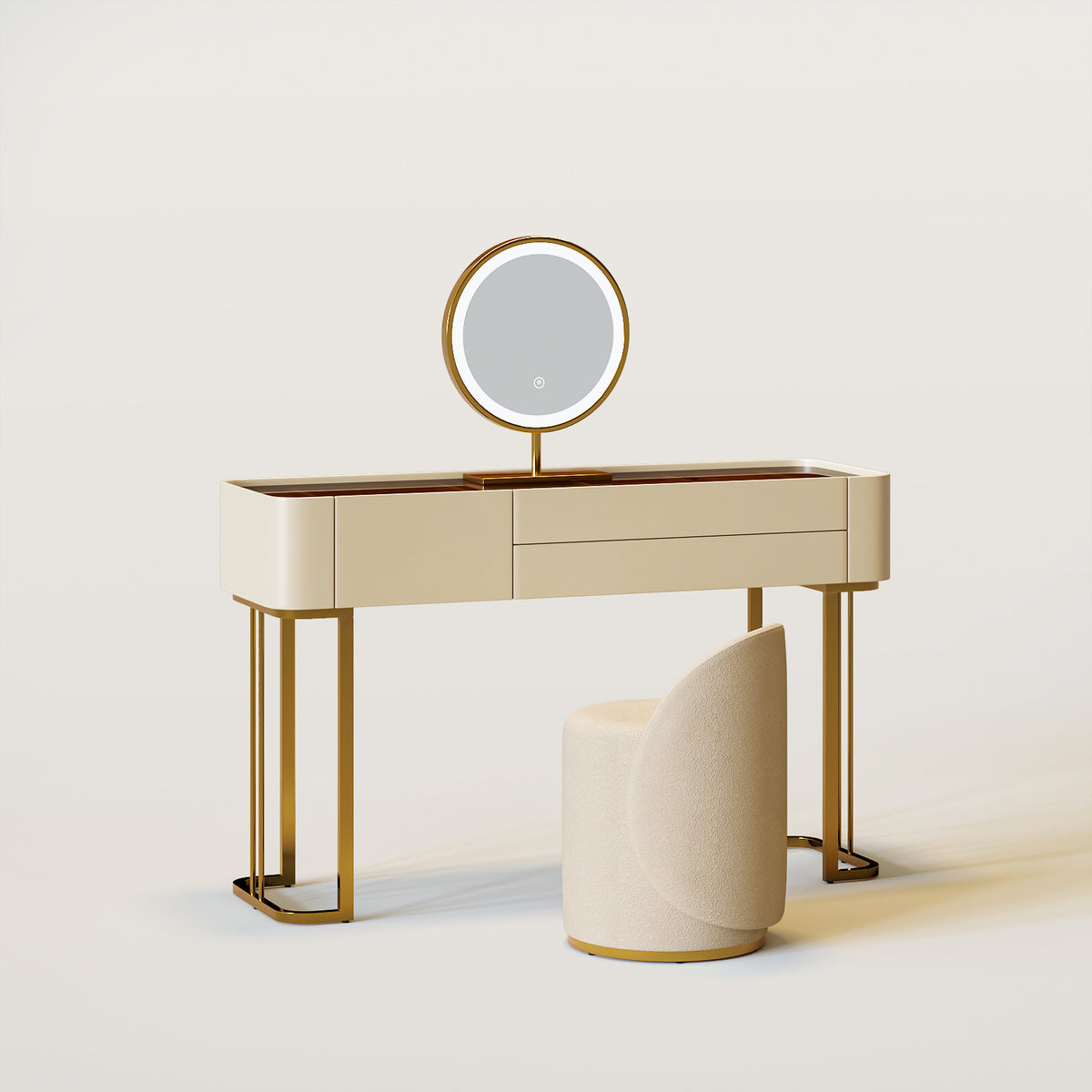 Light Luxury Makeup Vanity Desk Lighted Dressing Table Set