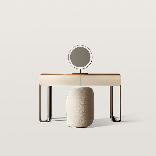 Makeup Vanity with Makeup Mirror and Stainless Steel Legs