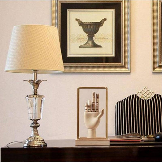 Geometric Art Ornament with Glass Cover for Bookshelf Desk