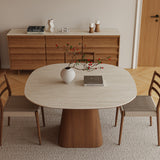 Square Wood Pedestal Dining Table for 4 Seater
