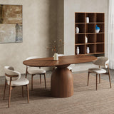Rectangular Oval Black Walnut Wood Spliced Dining Table