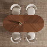 Rectangular Oval Black Walnut Wood Spliced Dining Table