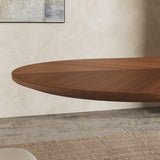 Rectangular Oval Black Walnut Wood Spliced Dining Table