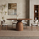 Rectangular Oval Black Walnut Wood Spliced Dining Table