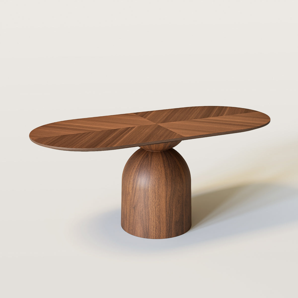 Rectangular Oval Black Walnut Wood Spliced Dining Table