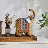 Mid-style Retro Imitation Wood Elephant Art Ornament