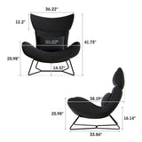 Accent Chair With High Backrest and Metal Legs