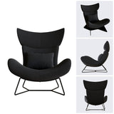 Accent Chair With High Backrest and Metal Legs