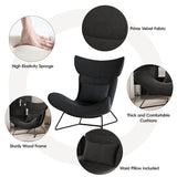 Accent Chair With High Backrest and Metal Legs