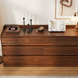 Modern Walnut Storage Cabinet with Multi-Drawer for Living Room