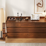 Modern Walnut Storage Cabinet with Multi-Drawer for Living Room