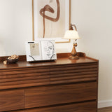 Modern Walnut Storage Cabinet with Multi-Drawer for Living Room