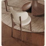 Lamb Velvet Backrest Dining Chair French Retro Style