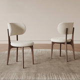 Lamb Velvet Backrest Dining Chair French Retro Style