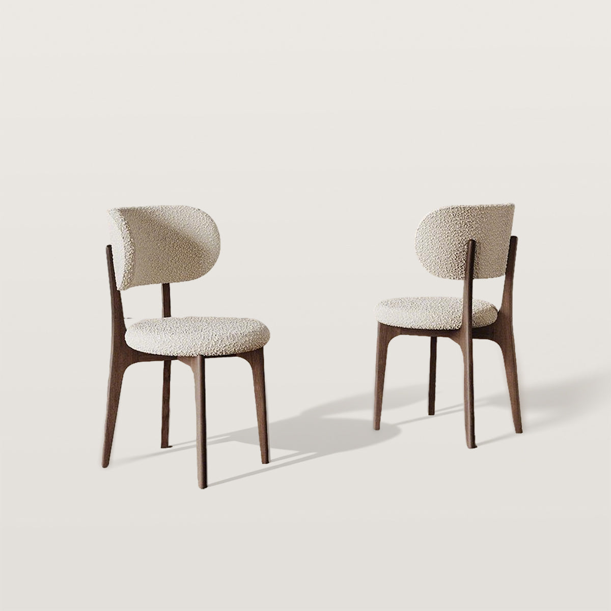 Lamb Velvet Backrest Dining Chair French Retro Style