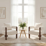 Modern Lounge Chair Cushion Set Lamb Wool Accent Chair