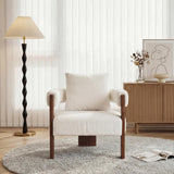 Modern Lounge Chair Cushion Set Lamb Wool Accent Chair