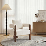 Modern Lounge Chair Cushion Set Lamb Wool Accent Chair