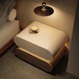 Modern Nightstand 2 Drawer Bedside Table with Light