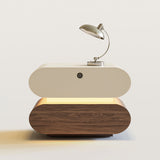 Modern Nightstand 2 Drawer Bedside Table with Light