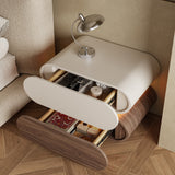 Modern Nightstand 2 Drawer Bedside Table with Light