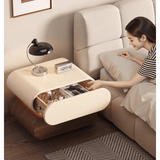 Modern Nightstand 2 Drawer Bedside Table with Light