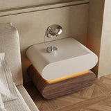 Modern Nightstand 2 Drawer Bedside Table with Light