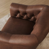 Mid-Century Leather Single Accent Armchair Club Chair