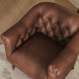 Mid-Century Leather Single Accent Armchair Club Chair