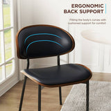 Faux Leather Dining Chair with Curved Backrest