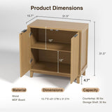 Modern Fluted Accent Cabinet with Adjustable Shelves