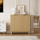 Modern Fluted Accent Cabinet with Adjustable Shelves