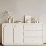 Sideboard Storage Cabinet with 2 Arched Doors and 3 Drawers